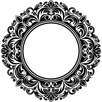 black elegant oval frame with ornament png