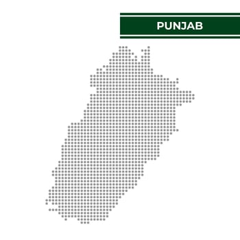 Dotted map of Punjab is a province of Pakistan vector