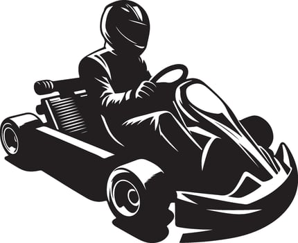 go kart silhouette vector