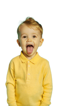 Young Boy In Yellow Shirt Sticking Out Tongue png