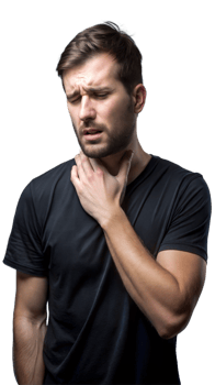Man Holding His Throat in Pain png