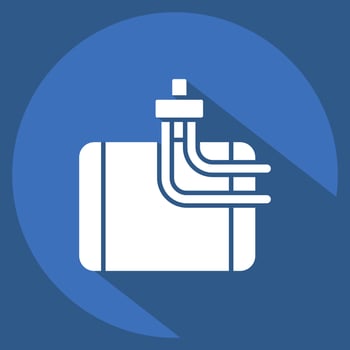 Icon AC Evaporator. related to Car Maintenance symbol. long shadow style. simple illustration vector