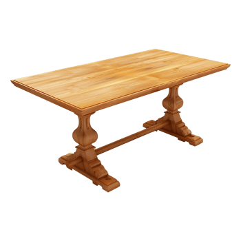 Wooden dining table isolated on a transparent background png