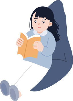 woman reading book cozy and relaxing png