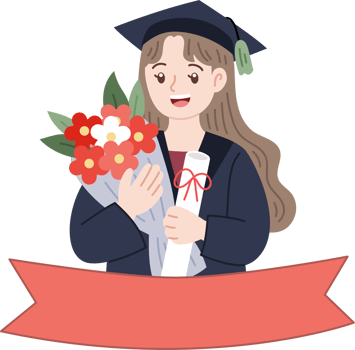 woman portrait for graduation illustration png