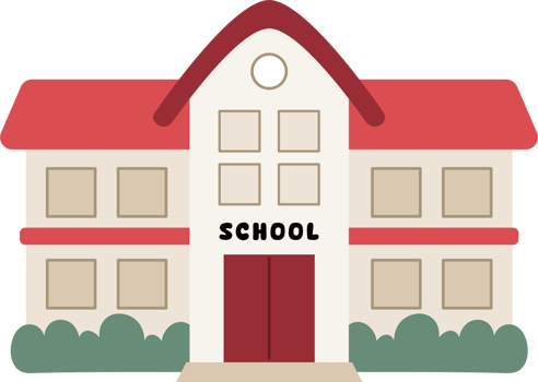 school building cartoon clipart illustration png