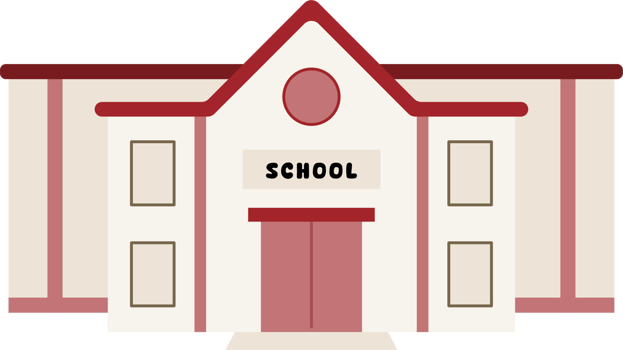 school building cartoon clipart illustration png
