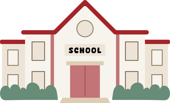 school building cartoon clipart illustration png