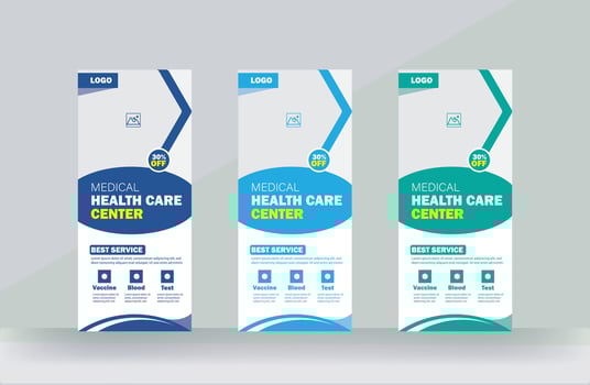 medical service roll up banner or rack card design service presentations meeting design template vector