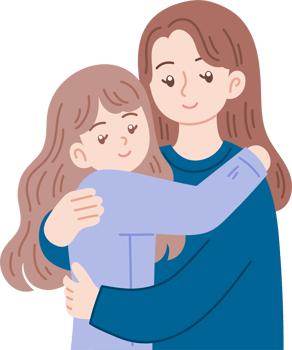 woman hugging children cartoon illustration png
