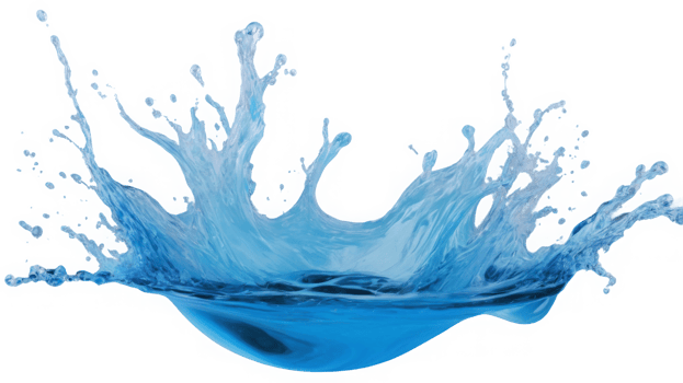 Blue whirlpool splash isolated on transparent background, slightly wavy flowing liquid png