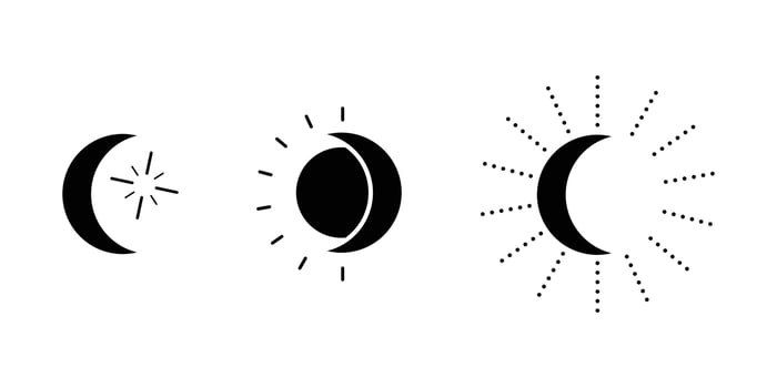 Icon of half and full moon shine vector