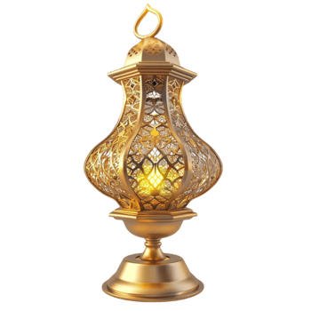 Golden Lamp on a White Background png