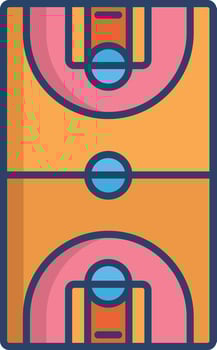 Basketball Stadium linear color illustration vector
