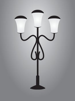 Lamppost in the night in park vector