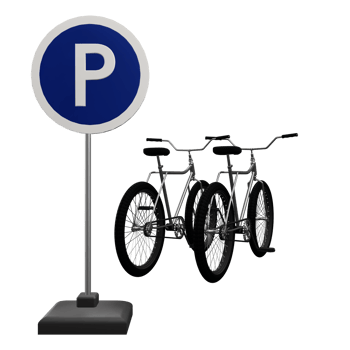 3 D illustration of bike Parking icon png