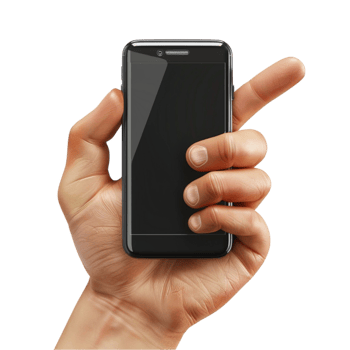 Hand holding Smartphone on transparent Background Generative-AI png