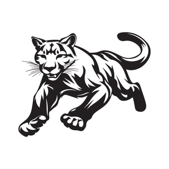 Leaping Cougar Mascot Stock Illustrations isolated on white background vector