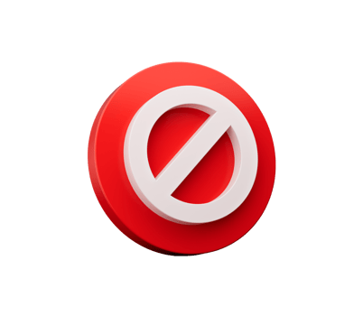 Red colored banned sign No Sign Banned Isolated 3d illustration png