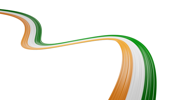 Indian flag Ribbon wavy. 3d illustration png