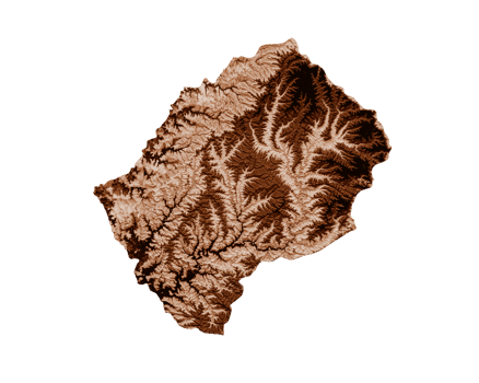 Map of Lesotho in old style, brown graphics in a retro style Vintage Style. High detailed 3d illustration png