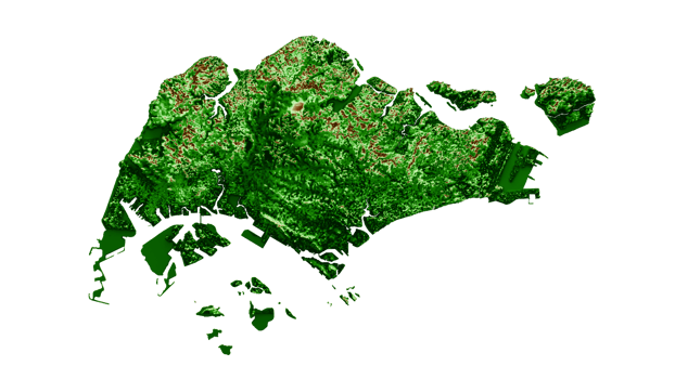 Singapore Topographic Map 3d realistic map Color 3d illustration png