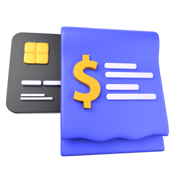 Bill Payment of 3d illustration. credit card, paper with dollar icon description. payment transaction 3D concept. 3d illustration png