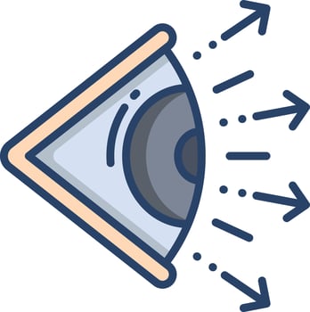 Eye linear color illustration vector