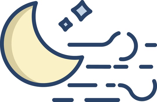 Moon linear color illustration vector
