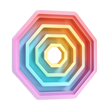Hexagon on Transparent Background. png
