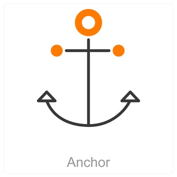 Anchor and ship icon concept vector