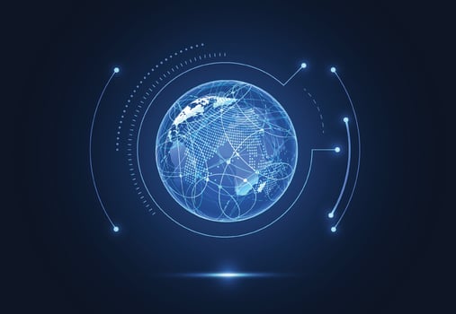 Global network connection. World map point and line composition concept of global business vector