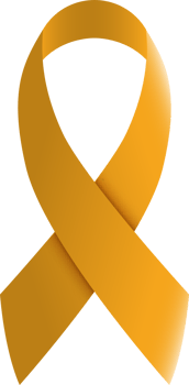 Realistic Gold Awareness Ribbon Childhood Cancer png