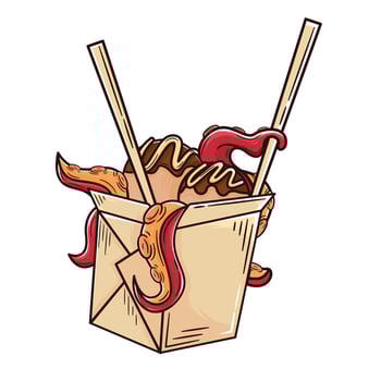 Takoyaki t shirt illustration . vector