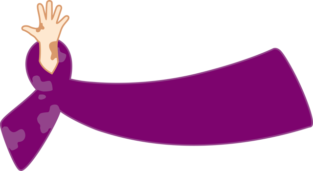 Leprosy Hands Purple Ribbon Illustration png