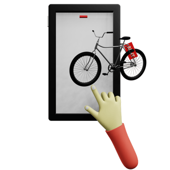 3 D illustration of rent bike application icon png