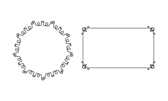 Decorative vintage frames and border. Floral ornament. vector