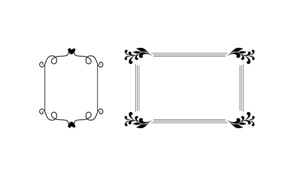 Decorative vintage frames and border. Floral ornament. vector