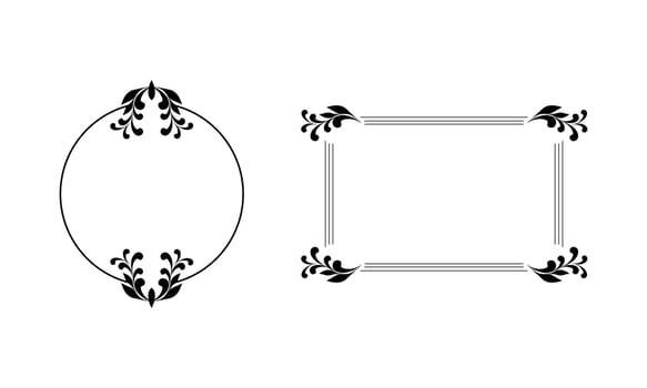 Decorative vintage frames and border. Floral ornament. vector