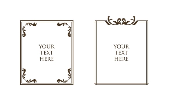 Decorative vintage frames and border. Floral ornament. vector