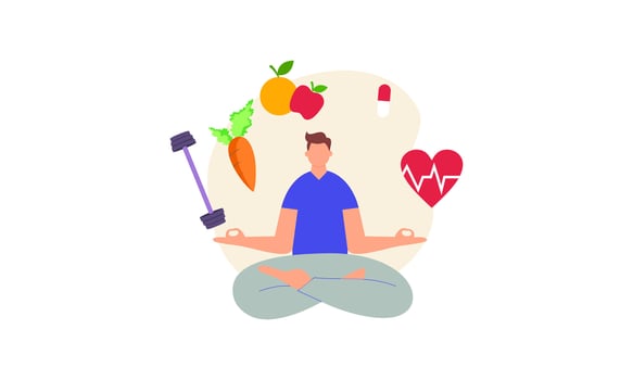 Healthy lifestyle concept illustration. Health care, active lifestyle and sport vector