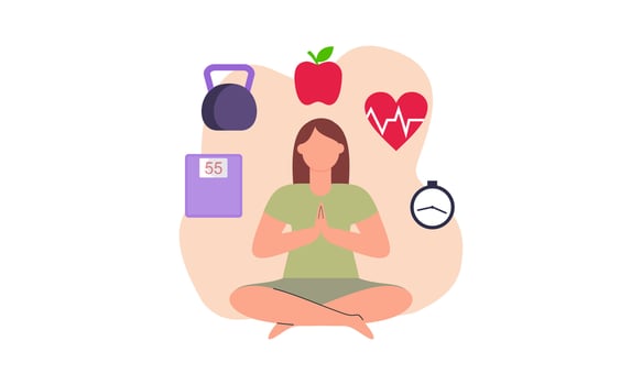 Healthy lifestyle concept illustration. Health care, active lifestyle and sport vector
