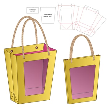 Box packaging die cut template design. 3d mock-up vector