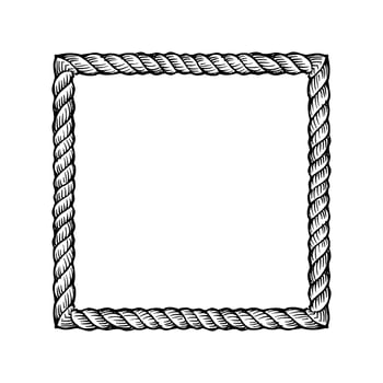 square rope frame on transparent illustration vector