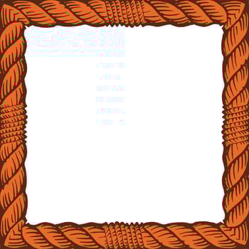 square rope frame on white background illustration vector