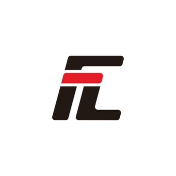 letter fl motion line simple logo vector