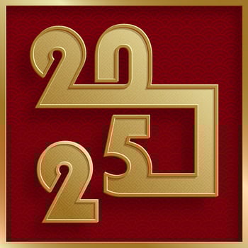 Happy New Year 2025, festive pattern on color background vector