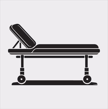 medical bed silhouette illustration with a solid white background vector