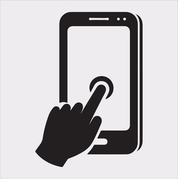 mobile silhouette on White Background vector