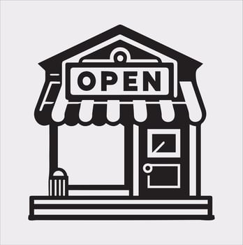 store locator silhouette drawing on White Background vector